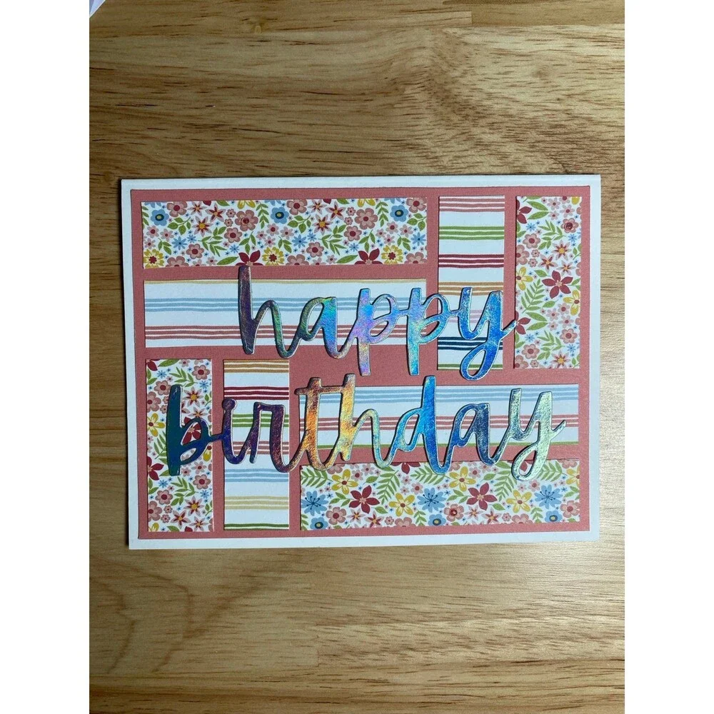 Handmade Summer Happy Birthday Blank Greeting Card A2 & Envelope